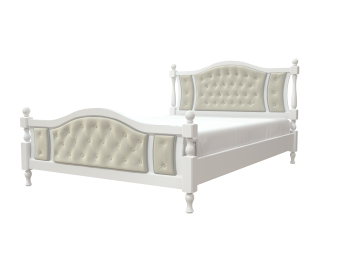 Кровать из массива Жасмин белый античный (БМ) в Ревде - revda.mebel-e96.ru