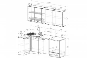 Кухонный гарнитур Жасмин прайм 400 1100х2000 мм (Герда) в Ревде - revda.mebel-e96.ru