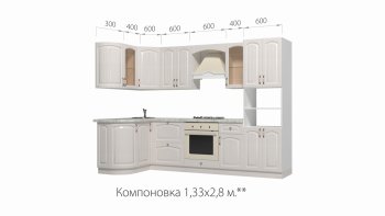 Кухонный гарнитур Кантри 1330*2800 мм в Ревде - revda.mebel-e96.ru