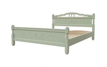 Кровать из массива Карина-5 Зеленый самшит (БМ) в Ревде - revda.mebel-e96.ru