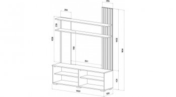 Стенка Каролина Дуб Вотан/Графит (Лин) в Ревде - revda.mebel-e96.ru