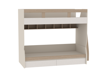 Кровать двухъярусная Каспер с прямой лестницей (СБК) в Ревде - revda.mebel-e96.ru