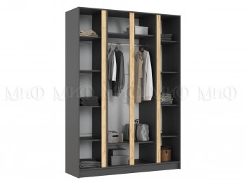 Шкаф 1600 мм 4-х створчатый Келвин графит  (Миф) в Ревде - revda.mebel-e96.ru