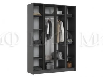 Шкаф 1600 мм 4-х створчатый Келвин графит  (Миф) в Ревде - revda.mebel-e96.ru