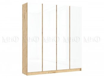 Шкаф 2000 мм 4-х ств. Келвин крафт золотой/белый (Миф) в Ревде - revda.mebel-e96.ru