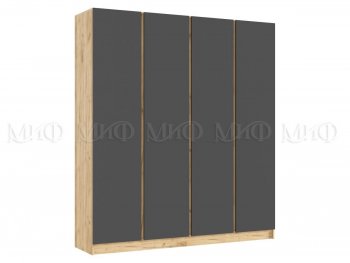 Шкаф 2000 мм 4-х ств. Келвин дуб золотой/графит (Миф) в Ревде - revda.mebel-e96.ru