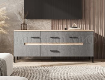 Тумба ТВ Ким бетон темный (Миф) в Ревде - revda.mebel-e96.ru