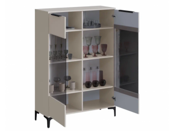 Шкаф со стеклом Кимберли кашемир (Handis) в Ревде - revda.mebel-e96.ru