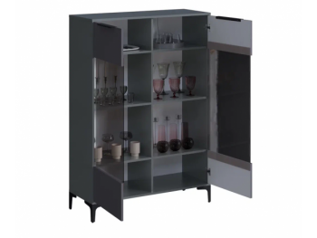 Шкаф со стеклом Кимберли графит (Handis) в Ревде - revda.mebel-e96.ru