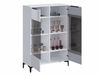 Шкаф со стеклом Кимберли белый (Handis) в Ревде - revda.mebel-e96.ru