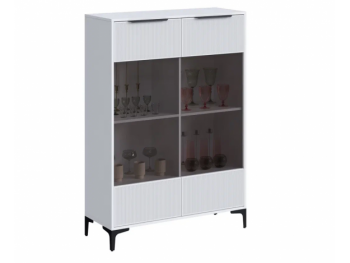 Шкаф со стеклом Кимберли белый (Handis) в Ревде - revda.mebel-e96.ru