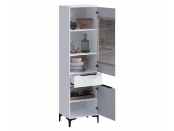 Пенал 550 мм со стеклом Кимберли белый (Handis) в Ревде - revda.mebel-e96.ru