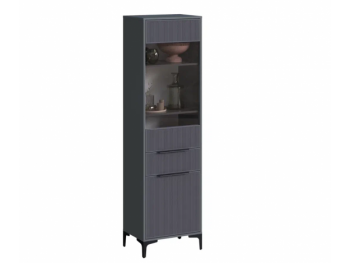 Пенал 550 мм со стеклом Кимберли графит (Handis) в Ревде - revda.mebel-e96.ru