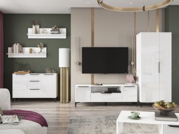 Стенка Кимберли белый, модульная (Handis) в Ревде - revda.mebel-e96.ru