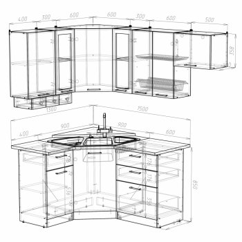 Кухонный гарнитур Кира литл 1300х2000 мм (Герда) в Ревде - revda.mebel-e96.ru