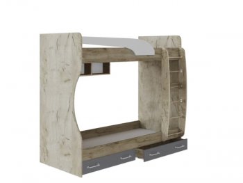 Кровать двухъярусная Колибри Лофт крафт серый (Текс) в Ревде - revda.mebel-e96.ru