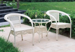 Комплект садовой мебели (стул RC16/стол RT 206) бело-бежевый в Ревде - revda.mebel-e96.ru