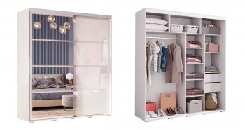 Шкаф-купе Крафт-6 белый гладкий 2000 мм (БТС) в Ревде - revda.mebel-e96.ru