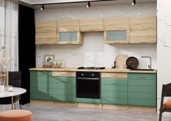 Кухонный гарнитур 3000 мм Кремона фисташка (Росток) в Ревде - revda.mebel-e96.ru