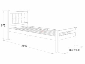 Кровать-10 одинарная с фигурными спинками из массива (800*2000) в Ревде - revda.mebel-e96.ru