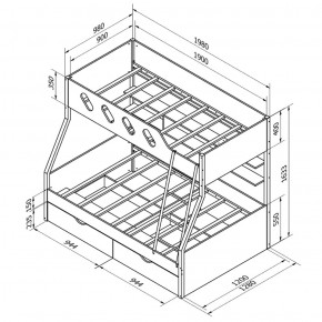 Кровать 2-х ярусная Дельта 20.02 в Ревде - revda.mebel-e96.ru