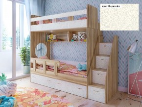 Кровать 2-х ярусная Юниор 1 с бортиком (800*1900) в Ревде - revda.mebel-e96.ru