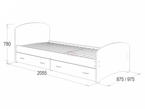 Кровать-6 одинарная с 2-мя ящиками (900*2000) в Ревде - revda.mebel-e96.ru