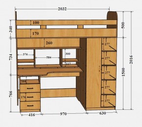 Кровать-чердак Аракс в Ревде - revda.mebel-e96.ru