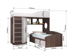 Кровать-чердак Кадет 2 с металлической лестницей в Ревде - revda.mebel-e96.ru