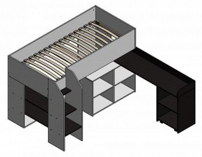 Кровать-чердак Теремок-2 Дуб молочный в Ревде - revda.mebel-e96.ru