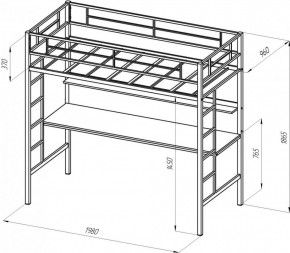 Кровать-чердак Севилья-1 + Тумба Дельта 24.2 (900*1900) в Ревде - revda.mebel-e96.ru