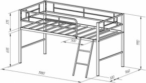 Кровать-чердак Севилья-Мини в Ревде - revda.mebel-e96.ru