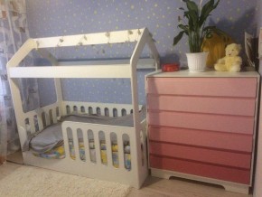 Кровать-домик детская без ящика 800*1600 (Белый) в Ревде - revda.mebel-e96.ru