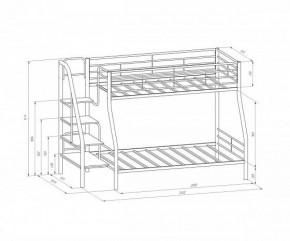 Кровать двухъярусная Толедо-1П с полкой Серый/Венге в Ревде - revda.mebel-e96.ru