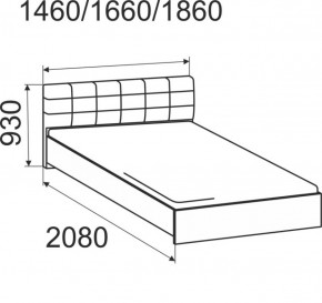 Кровать интерьерная Лита с латами 1400*2000 в Ревде - revda.mebel-e96.ru