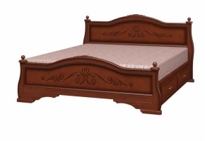 Кровать из массива Карина-1 с 2-мя ящиками Орех (БМ) в Ревде - revda.mebel-e96.ru