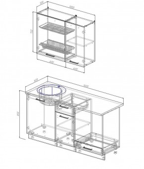 Кухонный гарнитур Антрацит 1600 в Ревде - revda.mebel-e96.ru