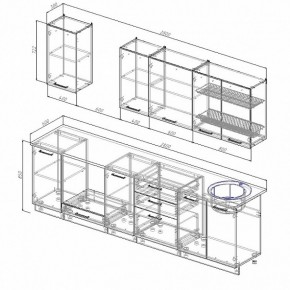 Кухонный гарнитур Жемчуг 2800 в Ревде - revda.mebel-e96.ru