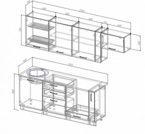 Кухонный гарнитур Лофт 2550 в Ревде - revda.mebel-e96.ru