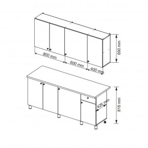 Кухонный гарнитур POINT 1800 мм (Гор) в Ревде - revda.mebel-e96.ru