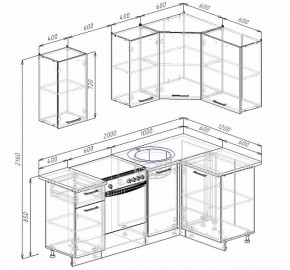 Кухонный гарнитур угловой Графика 2000х1200 мм, МДФ в Ревде - revda.mebel-e96.ru