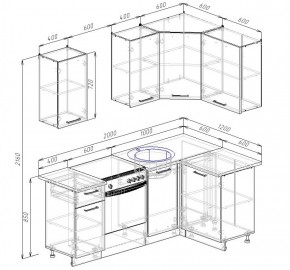 Кухонный гарнитур угловой Вегас 2000*1200 в Ревде - revda.mebel-e96.ru