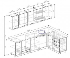 Кухонный гарнитур угловой Вегас 2600*1600 в Ревде - revda.mebel-e96.ru