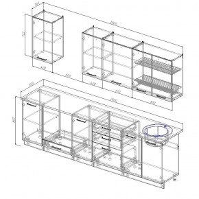 Кухонный гарнитур Вегас 2800 в Ревде - revda.mebel-e96.ru