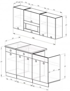 Кухонный гарнитур Виола 1600 мм (Зарон) в Ревде - revda.mebel-e96.ru