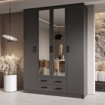 Шкаф Квадро 1600 мм Графит (Эра) в Ревде - revda.mebel-e96.ru