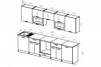 Кухонный гарнитур Кварц 3000 мм (Герда) в Ревде - revda.mebel-e96.ru