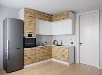 Кухонный гарнитур угловой Лада 2200*1700 мм (Санвут) в Ревде - revda.mebel-e96.ru