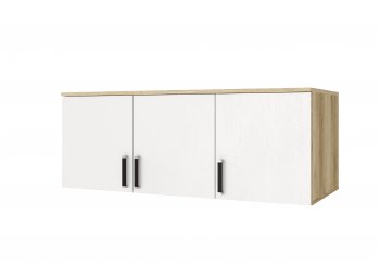 Шкаф Лагуна с антресолью с зеркалом делано/белый (Текс) в Ревде - revda.mebel-e96.ru