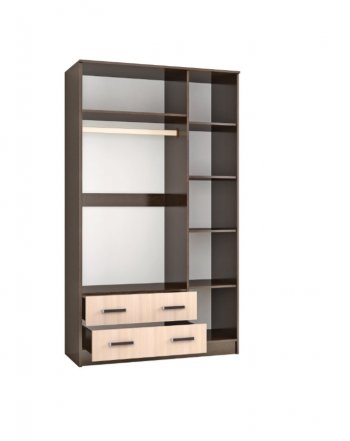Шкаф Лагуна с антресолью с зеркалом венге/дуб (Текс) в Ревде - revda.mebel-e96.ru